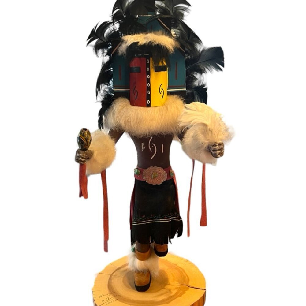 Hopi Hemis Kachina Doll Signed  Stands 22” Hand Carved Painted Original RARE​​​